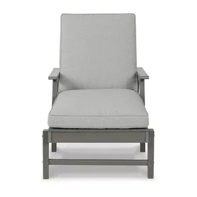 Signature Design By Ashley Visola Patio Lounge Chair In Gray