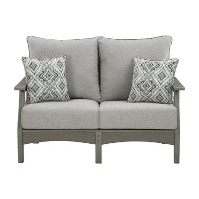 Signature Design By Ashley Visola Patio Loveseat In Gray