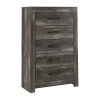 Signature Design By Ashley Wymer Collection 5-drawer Chest In Gray