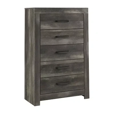 Signature Design By Ashley Wymer Collection 5-drawer Chest In Gray