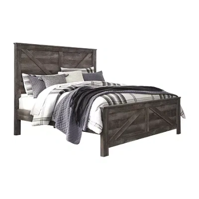 Signature Design By Ashley Wymer Crossbuck Panel Bed In Gray