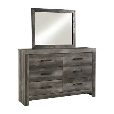 Signature Design By Ashley Wymer Dresser And Mirror In Gray
