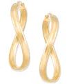 Signature Gold Polished Wavy Oval Drop Earrings In 14k Gold Over Resin In Gold