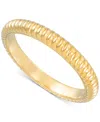 Signature Gold Ribbed Bangle Bracelet In 14k Gold Over Resin In Gold