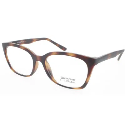 Signature Ladies Black Rectangular Eyeglass Frames S7005mattetort54 In Multi