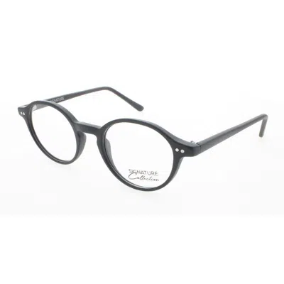 Signature Ladies Black Rectangular Eyeglass Frames S7010matteblack46 In Gray