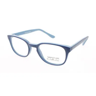 Signature Ladies Blue Rectangular Eyeglass Frames S7001navblu45