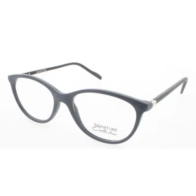 Signature Ladies Blue Rectangular Eyeglass Frames S7009matteblue51 In Gray