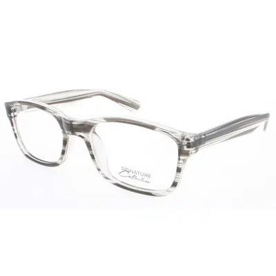 Signature Ladies Grey Rectangular Eyeglass Frames S7002greystripe54 In Gray