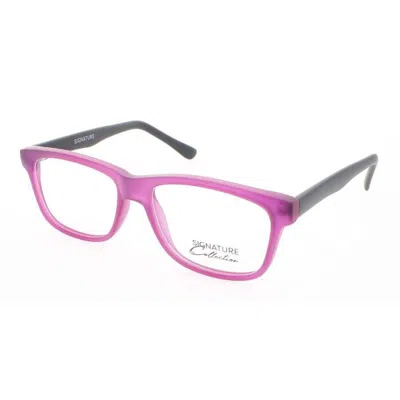 Signature Ladies Purple Rectangular Eyeglass Frames S7004purblk49 In Pink