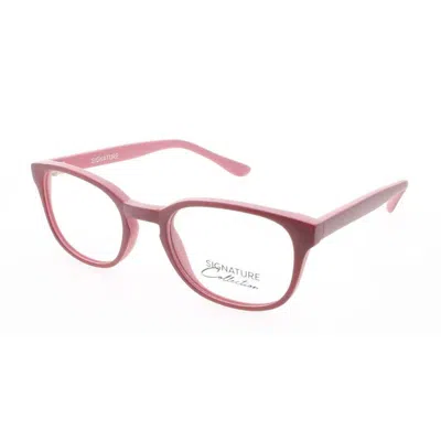 Signature Ladies Red Rectangular Eyeglass Frames S7001redpnk45