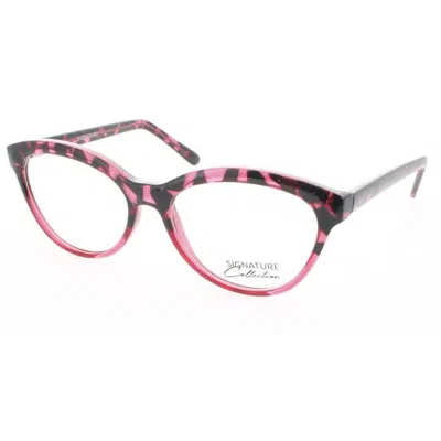 Signature Ladies Red Rectangular Eyeglass Frames S7003tortred52 In Pink