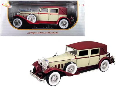 Signature Models 1930 Packard Lebaron Cream And Red 1/18 Diecast Model Car By  In Black