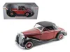 Signature Models 1950 Mercedes Benz 170s Cabriolet Burgundy And Black 1/18 Diecast Model Car By