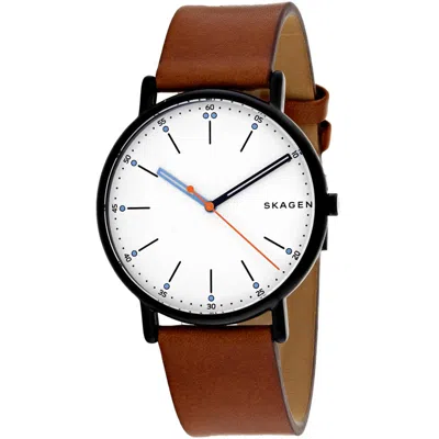 Signature Skagen Men's  Silver Dial Watch In Brown