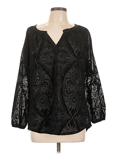 Pre-owned Signature Studio 3/4 Sleeve Blouse In Black