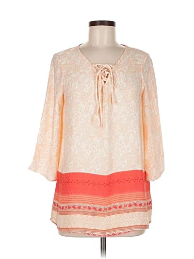 Pre-owned Signature Studio 3/4 Sleeve Blouse In Orange