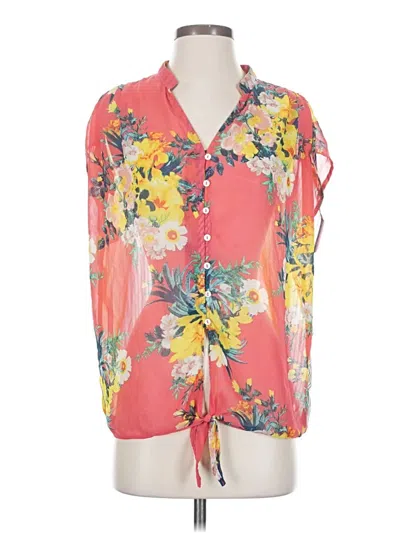 Pre-owned Signature Studio 3/4 Sleeve Blouse In Pink