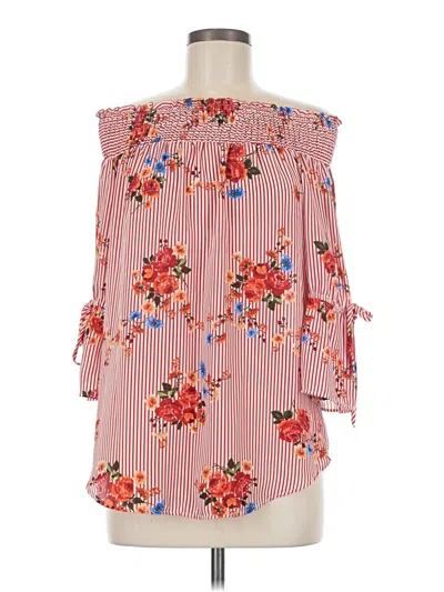 Pre-owned Signature Studio 3/4 Sleeve Blouse In Pink