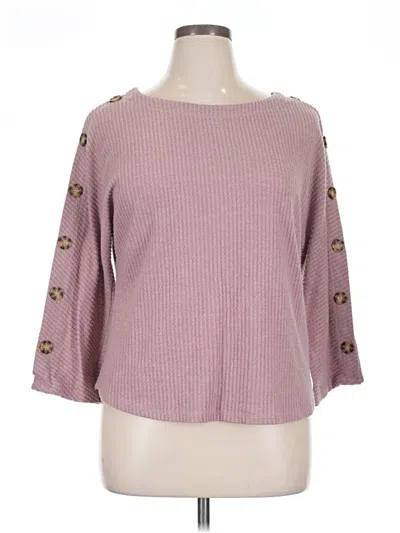 Pre-owned Signature Studio 3/4 Sleeve Top Pink Boatneck Tops