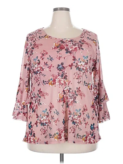 Pre-owned Signature Studio 3/4 Sleeve T-shirt In Pink