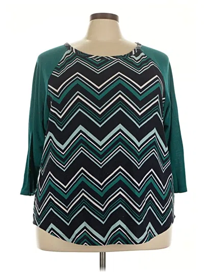 Pre-owned Signature Studio 3/4 Sleeve T-shirt In Teal