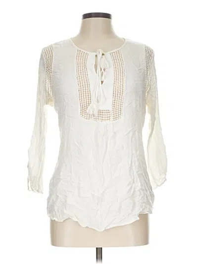 Pre-owned Signature Studio Long Sleeve Blouse In Ivory
