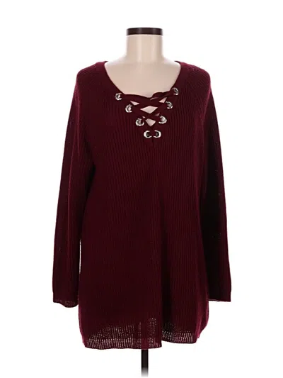 Pre-owned Signature Studio Pullover Sweater In Burgundy
