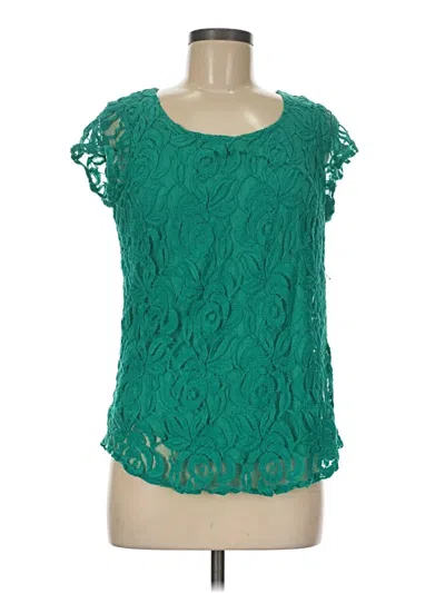 Pre-owned Signature Studio Short Sleeve Blouse In Teal