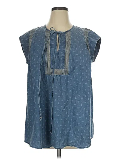 Pre-owned Signature Studio Sleeveless Blouse In Blue