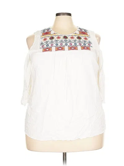 Pre-owned Signature Studio Sleeveless Blouse In White