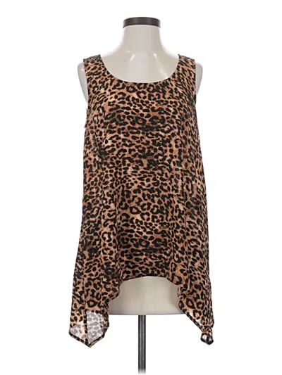 Pre-owned Signature Studio Sleeveless Top Brown Scoop Neck Tops