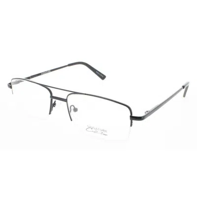 Signature Unisex Black Rectangular Eyeglass Frames 1121black57