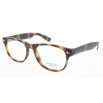 Signature Unisex Black Rectangular Eyeglass Frames S7022mattetort52