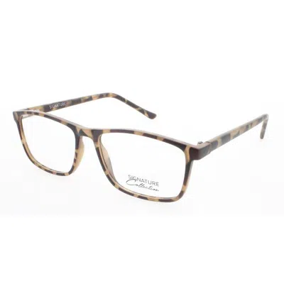 Signature Unisex Brown Rectangular Eyeglass Frames S7015tortoise54