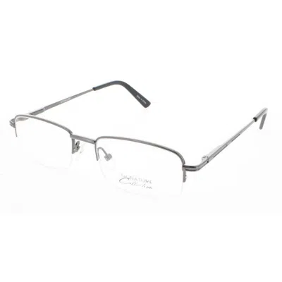Signature Unisex Grey Rectangular Eyeglass Frames 1085gunmetal50