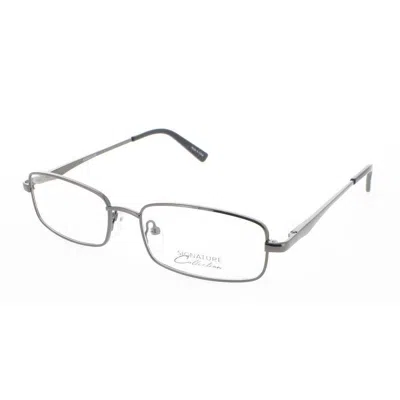 Signature Unisex Grey Rectangular Eyeglass Frames 1118gunmetal52