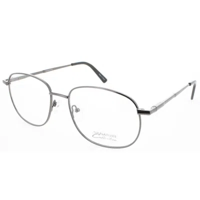 Signature Unisex Grey Rectangular Eyeglass Frames 1124gunmetal57
