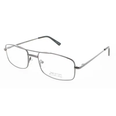 Signature Unisex Grey Rectangular Eyeglass Frames 1127gunmetal57