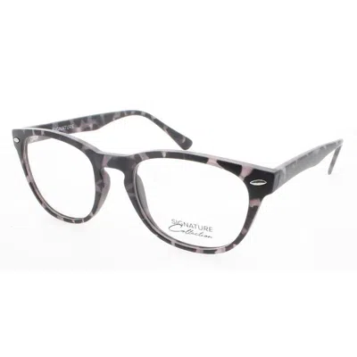 Signature Unisex Grey Rectangular Eyeglass Frames S7025mattegreytort52