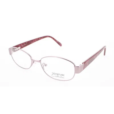 Signature Unisex Pink Rectangular Eyeglass Frames Pn110pink53