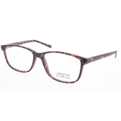 Signature Unisex Pink Rectangular Eyeglass Frames S7018pinktort55