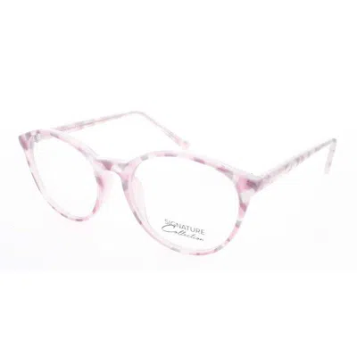 Signature Unisex Pink Rectangular Eyeglass Frames S7028pinktort51