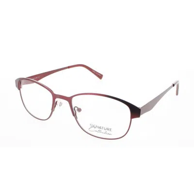 Signature Unisex Purple Rectangular Eyeglass Frames Pn111wine50
