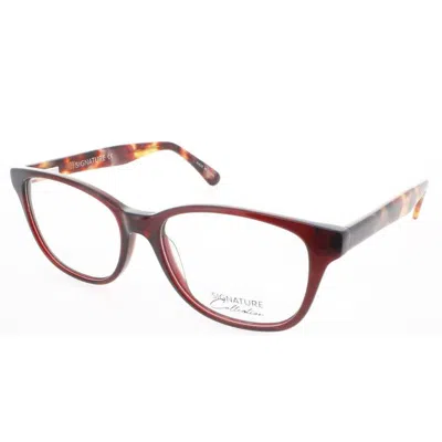 Signature Unisex Purple Rectangular Eyeglass Frames Pn117wine53