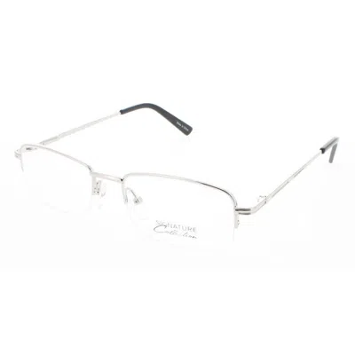 Signature Unisex Silver Tone Rectangular Eyeglass Frames 1085silver50