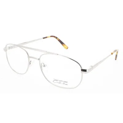 Signature Unisex Silver Tone Rectangular Eyeglass Frames 1111silver56