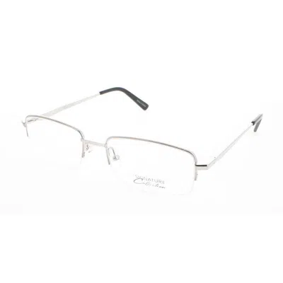 Signature Unisex Silver Tone Rectangular Eyeglass Frames 1129silver54