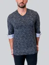 Signature V Neck Tetris Black White In Black