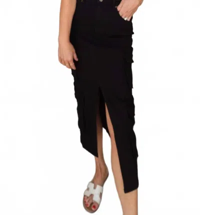 Signature8 Cargo Pocket Skirt In Black Denim